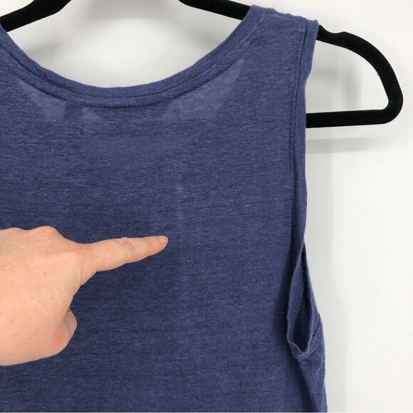 Athleta Twist Zephyr 100% Linen Tank Top Womens Small Blue Sleeveless 75851 - Picture 6 of 11